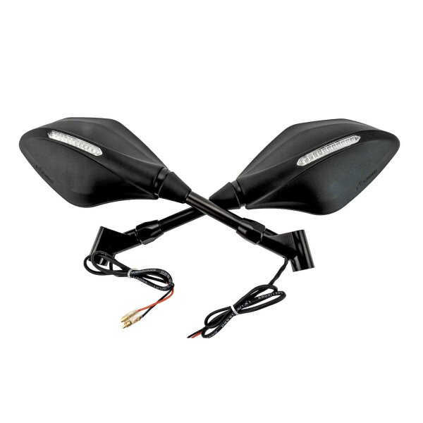 Rétroviseur de Guidon avec LED Clignotant Intégré E-mark pour Honda CBF 600 N PC38 2006