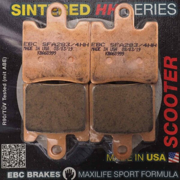 Plaquette de frein sinter Scooter, EBC SFA283/4HH pour Suzuki AN 250 Burgman AN11 2000-2002