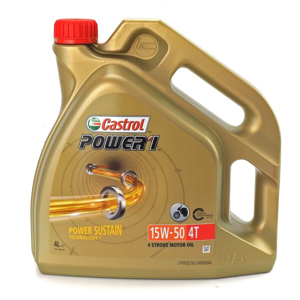 Huile moteur Castrol POWER1 4T 15W-50 4l pour Aprilia Mojito 125 Custom 2010