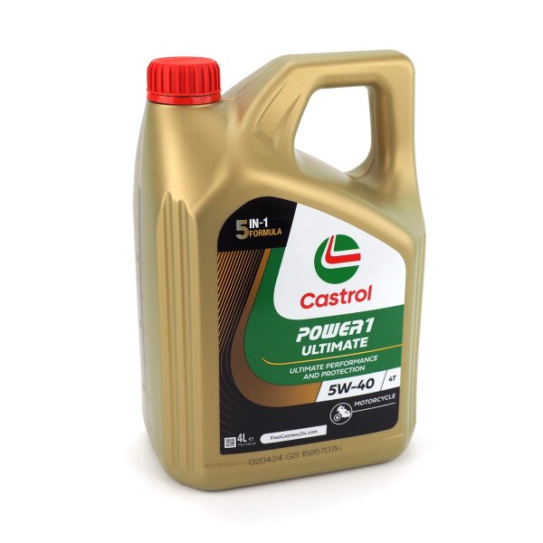 Huile moteur Castrol POWER1 Racing 4T 5W-40 4l pour Suzuki GSX R 1000 K5 K6 WVB6 2005-2006