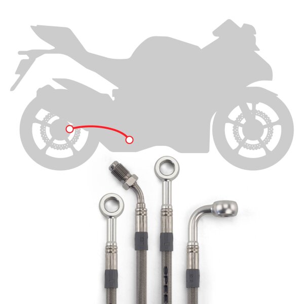 Kit de conduites de frein arrière en flex acier posé comme... pour Honda XL 600 V Transalp PD10 1997 avec Honda XL 600 V Transalp PD10 1997