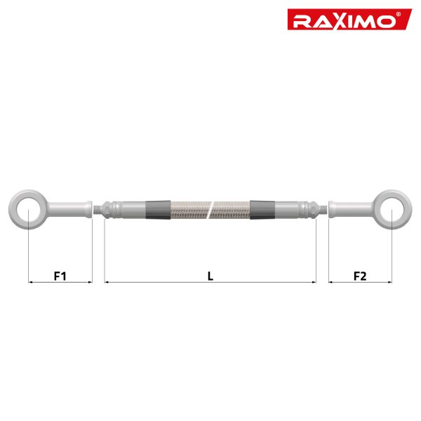Conduite de frein et dembrayage flexible en acier Raximo sur mesure Configurateur test&eacute; T&Uuml;V