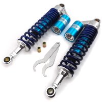 Paire damortisseurs RFY 375 mm bleu oeillet-oeillet pour le modèle :  Honda CB 500 S Sport PC32 1998-2003